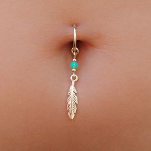 Clip-On Feather Belly Ring